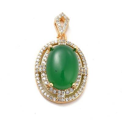 Brass Micro Pave Clear Cubic Zirconia Pendants