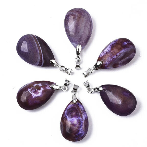 Natural Banded Agate Pendants