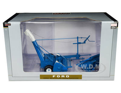 Ford 680 Forage Harvester with Hay Head and Corn Head Blue Classic Series 1/16 Diecast Model by SpecCast