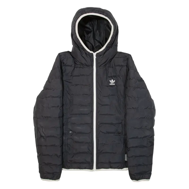 ADIDAS Insulated Womens Puffer Jacket Black Hooded UK 14