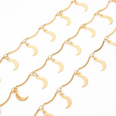 Handmade Brass Scalloped Bar Chains