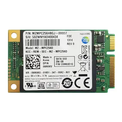 MZ-MPC256D Samsung PM830 Series 256GB Multi-Level Cell SATA 6Gb/s mSATA Solid State Drive