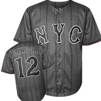 [dealsforyoudays] Men's baseball jersey, # 12, #22, Mets jersey, V-neck design, with black stripes, suitable for baseball