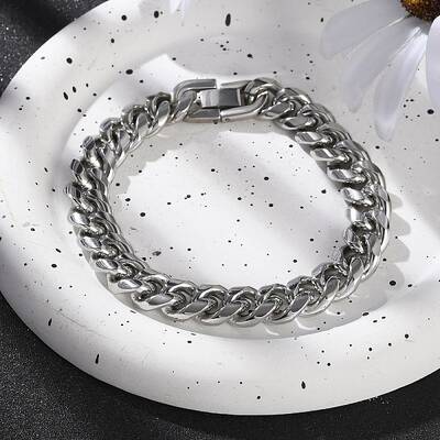 304 Stainless Steel Cuban Link Chain Bracelets for Men