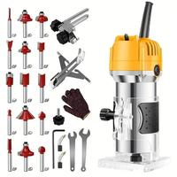 800W Wood Router, 30000r/min Compact Wood Palm Router Tool, Hand Wood Router Tool With 15PCS 1/4\