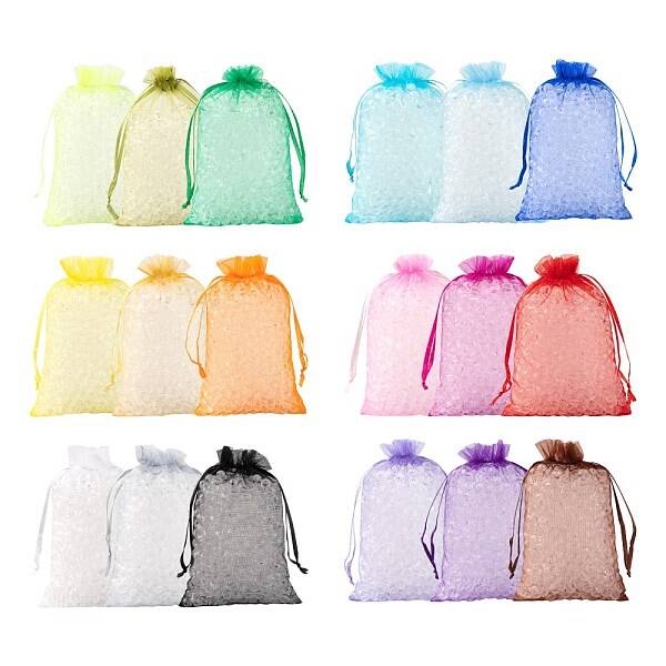 90Pcs 18 Style Organza Bags Jewellery Storage Pouches Wedding Favor Party Mesh Drawstring Gift