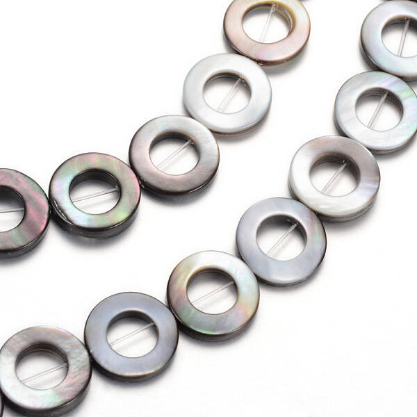 Natural Black Lip Shell Bead Frame Strands