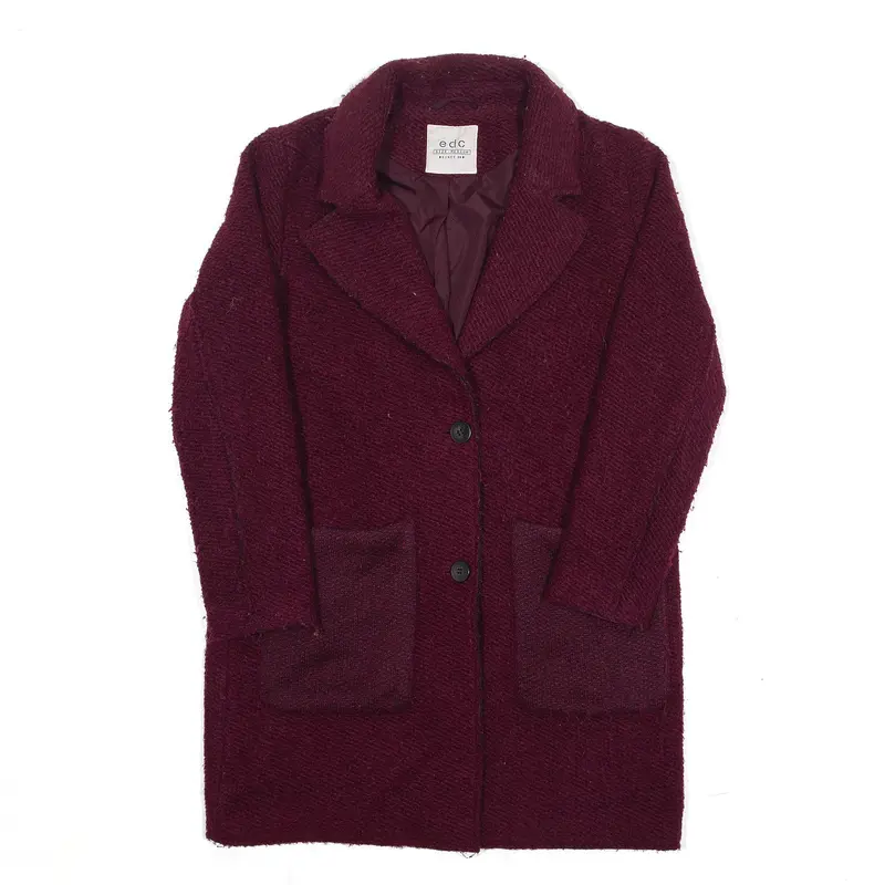 EDC Overcoat Jacket Maroon Womens M