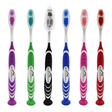 150 Custom Stand Up Suction Toothbrush With Tongue Scraper - Nylon ...