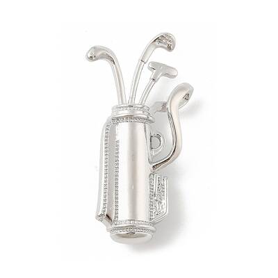 Golf Club Alloy Cubic Zirconia Brooches