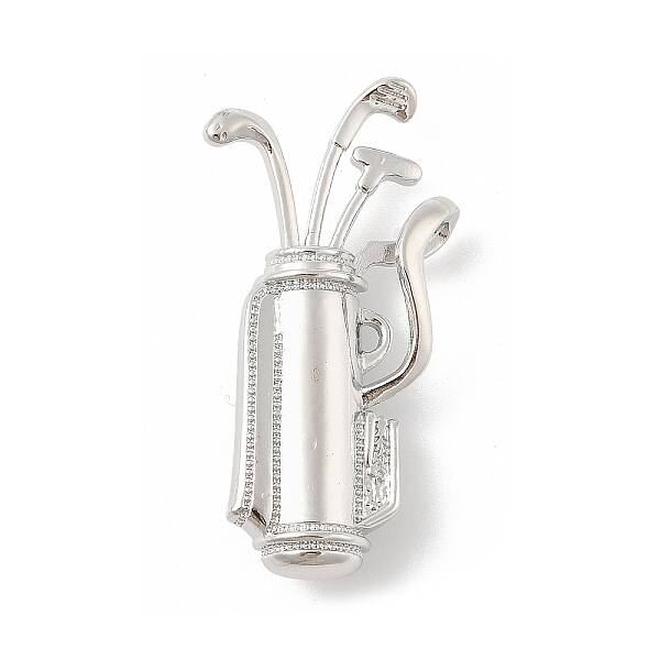 Golf Club Alloy Cubic Zirconia Brooches