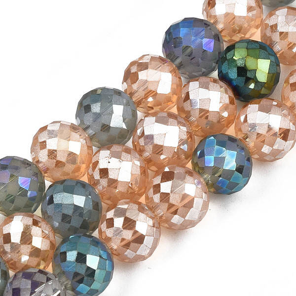 Electroplate Transparent Glass Beads Strands