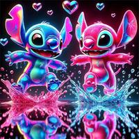 Lilo & Stitch Pattern DIY Diamond Arts Colorful Painting Kit without Frame, DIY 5D Diamond Arts Colorful Painting for Bedroom...