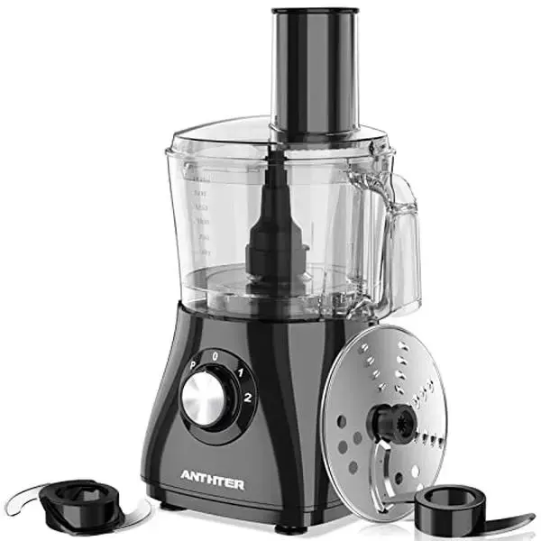 600W Professional Food Processor - 7 Cups, Reversible Discs, Blades for Chopping, Slicing, Purees & Dough
