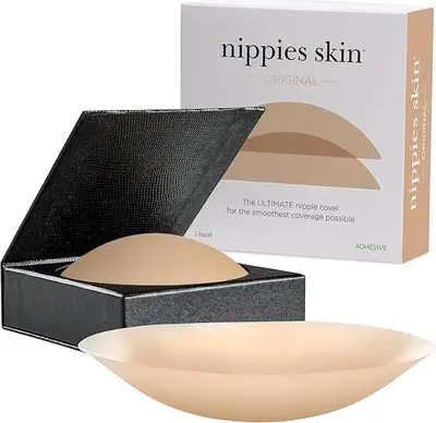 Nippies Skin Adhesive Nip Cover - Sticky Silicone Pasties for Women - Reusable & Seamless - Perfect for Summer Beachwear, Cam...