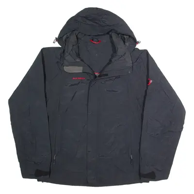 MAMMUT Mens Rain Jacket Black Hooded L