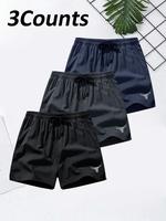 Men's Solid Color Gym Shorts, Quick Drying Breathable Comfortable Gym Shorts, Casual Outdoor Gym Shorts for Men, Breathable F...