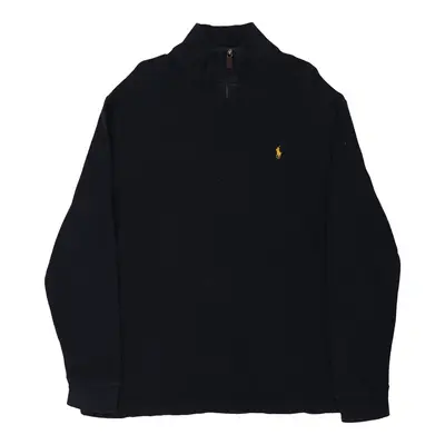 Ralph Lauren 1/4 Zip - Large Navy Cotton