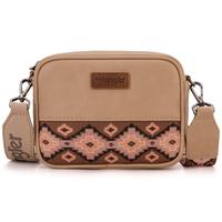 Wrangler Crossbody Bag for Women Aztec Mini Crossover Purse with Guitar Strap