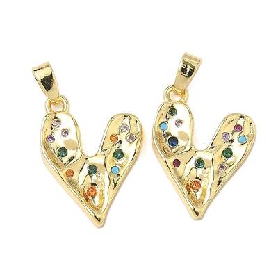 Brass Micro Pave Clear Cubic Zirconia Pendants