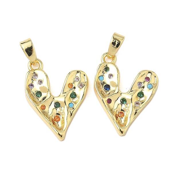 Brass Micro Pave Clear Cubic Zirconia Pendants