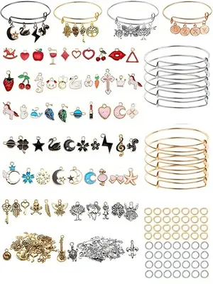 Cute Beaded Bracelet Jewelry Making Kit, 90pcs/set DIY Jewelry Making Kit, Jewelry Making Supplies For Women & Teenager