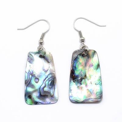 Abalone Shell Trapezoid Dangle Earrings