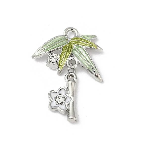 Rack Plating Alloy Enamel and Rhinestone Pendants