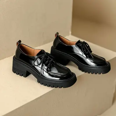 CHIKO Vicky Round Toe Block Heels Oxfords Shoes
