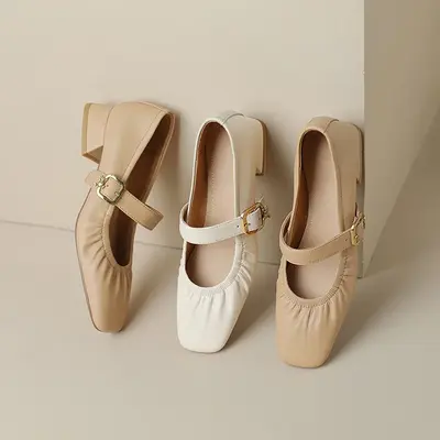 CHIKO Faizah Square Toe Block Heels Mary Jane Shoes