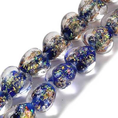 Handmade Dichroic Foil Glass Beads Strands