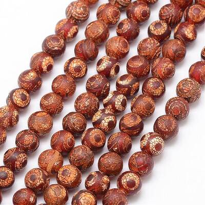 Tibetan Style 3-Eye dZi Beads