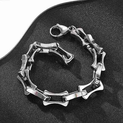 304 Stainless Steel Bone Link Bracelets for Women Men