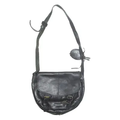 Womens Saddle Bag Black Leather Faux Leather 90s