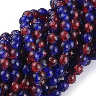 Spray Painted Crackle Glass Beads Strands