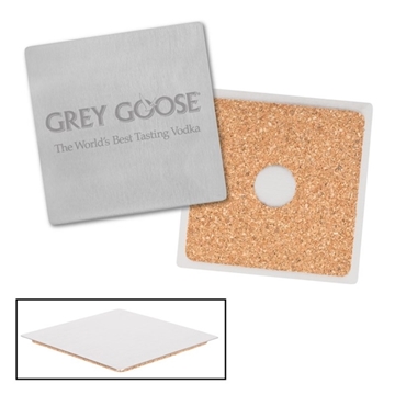 100 Customized Stainless Steel Square Beverage Coaster - Brushed ...