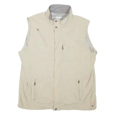 COLUMBIA Mens Gilet Beige 2XL