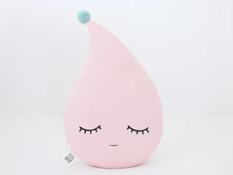 Sleepy Pale Pink Raindrop Pillow
