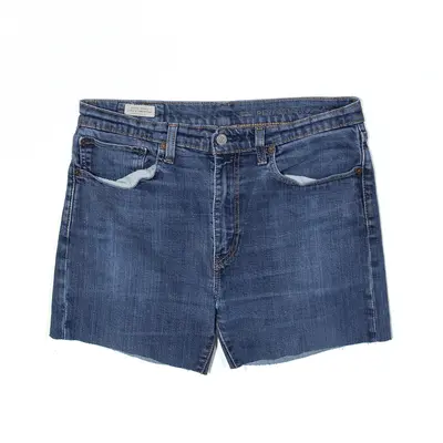 LEVI'S BIG E Performance Cut Off Blue Regular Denim Shorts Womens M W34