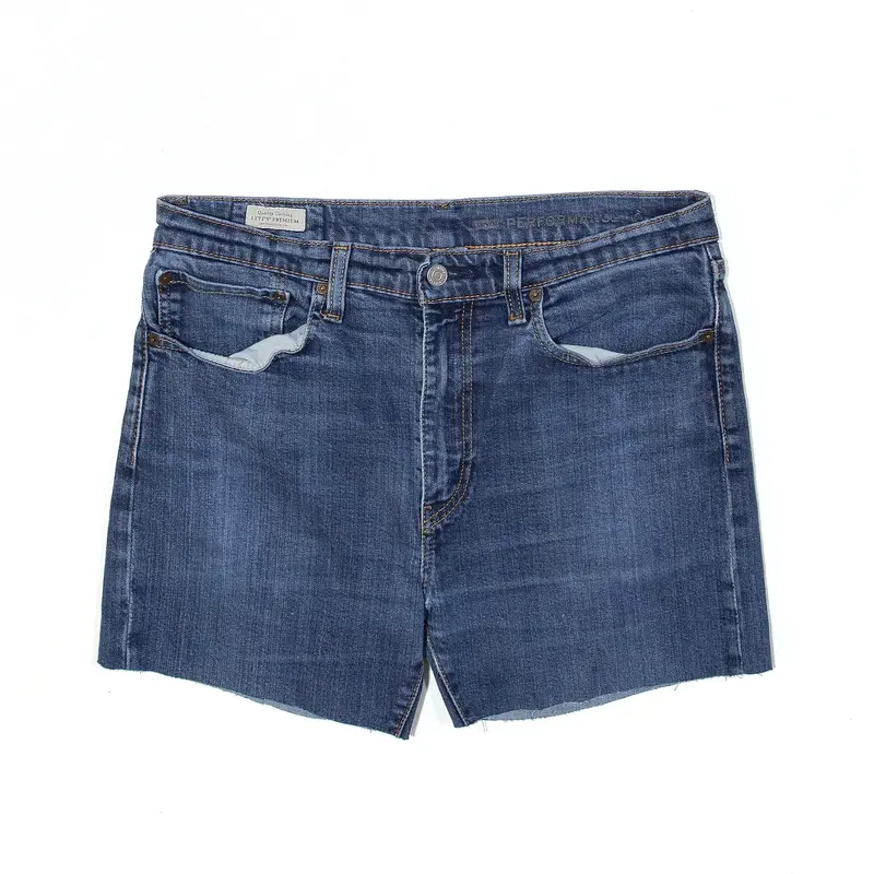 LEVI'S BIG E Performance Cut Off Blue Regular Denim Shorts Womens M W34