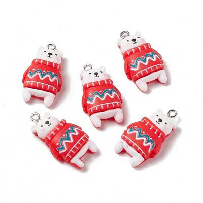 Christmas Theme Opaque Resin Pendants