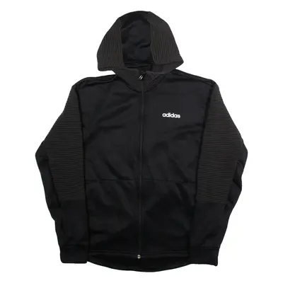 ADIDAS Mens Black Hoodie Full Zip S