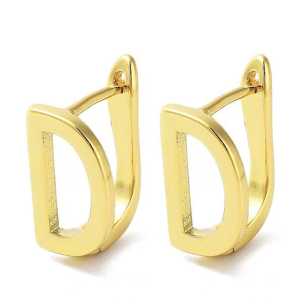 Brass Letter Stud Earrings for Women