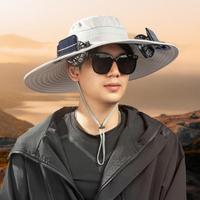 wide brim solar fan outdoor fishing hat-solar&usb charging,sunscreen sun hat with fan,camping uv protection upf50+