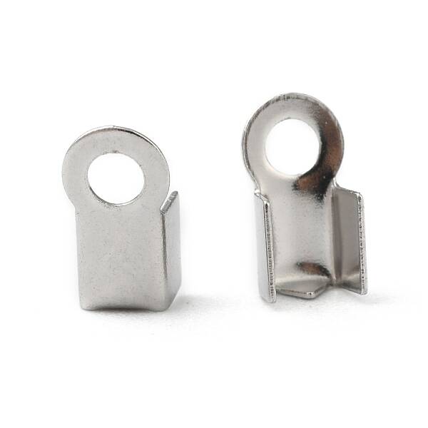 Tarnish Resistant 304 Stainless Steel Fold Over Crimp Cord Ends