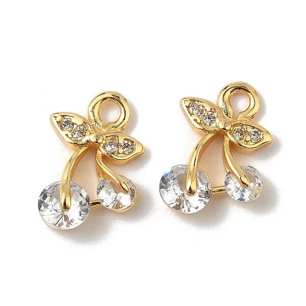 Brass Micro Pave Cubic Zirconia Pendants