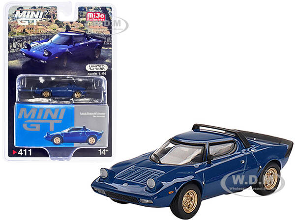Lancia Stratos HF Stradale Bleu Vincennes Blue Limited Edition to 1800 pieces Worldwide 1/64 Diecast Model Car by Mini GT