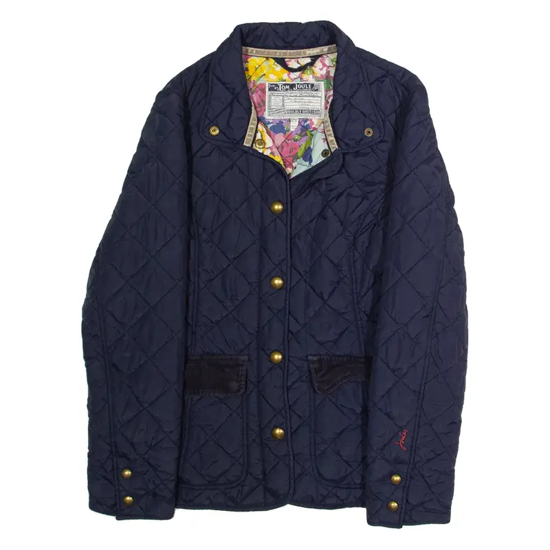 JOULES Womens Quilted Jacket Blue Diamond M