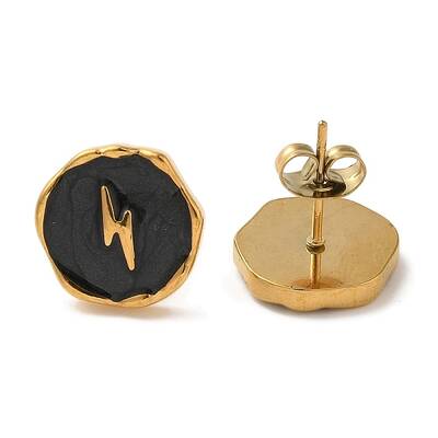 Ion Plating(IP) 304 Stainless Steel Lightning Stud Earrings