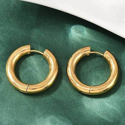 202 Stainless Steel Polishing Hoop Earrings